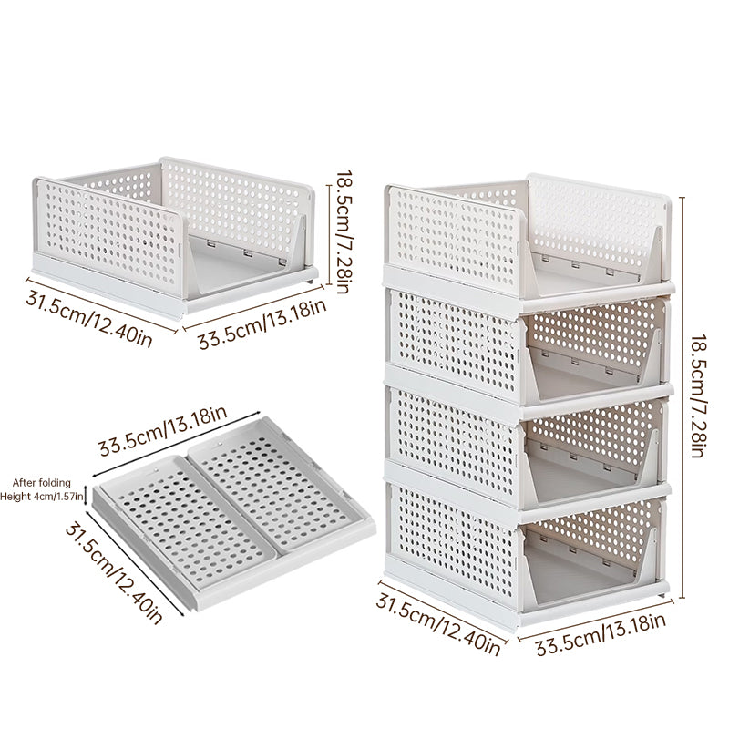 4- Pack Stackable Closed Organizer Bins