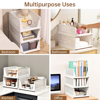 4- Pack Stackable Closed Organizer Bins