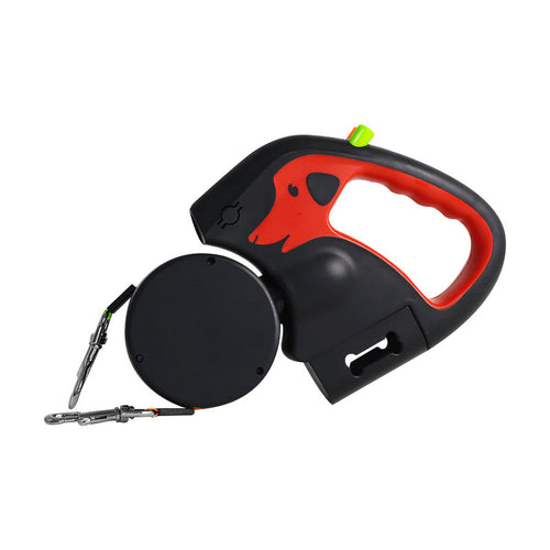 Dual Retractable Dog Leash – 360° Tangle-Free with LED Light