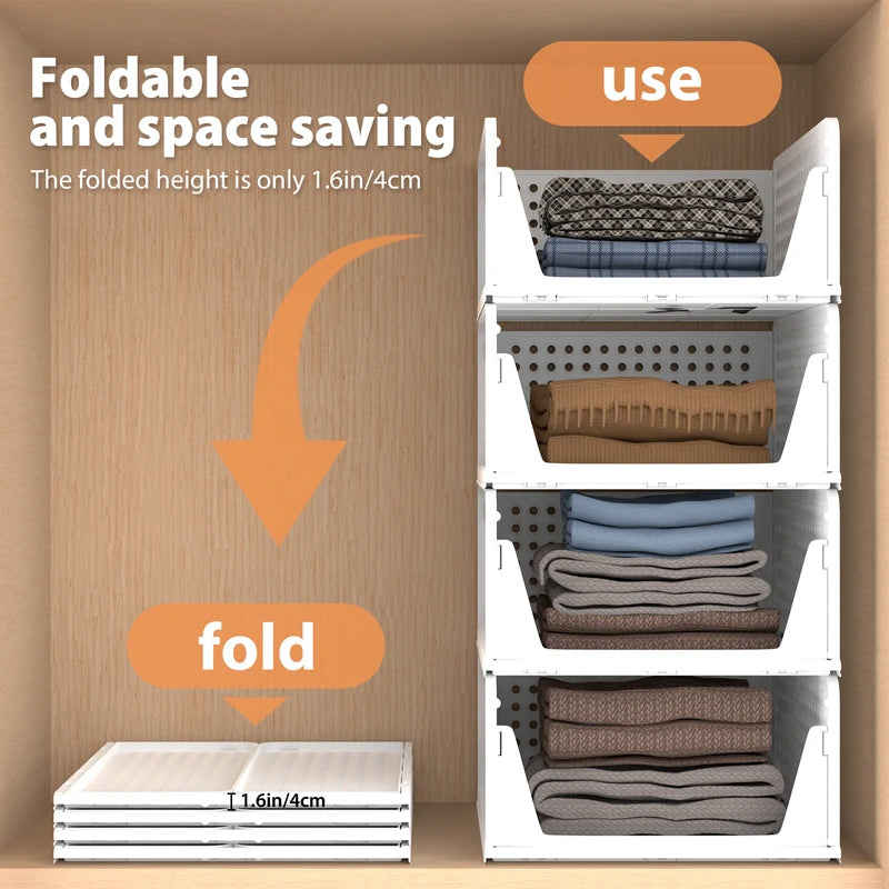 4- Pack Stackable Closed Organizer Bins