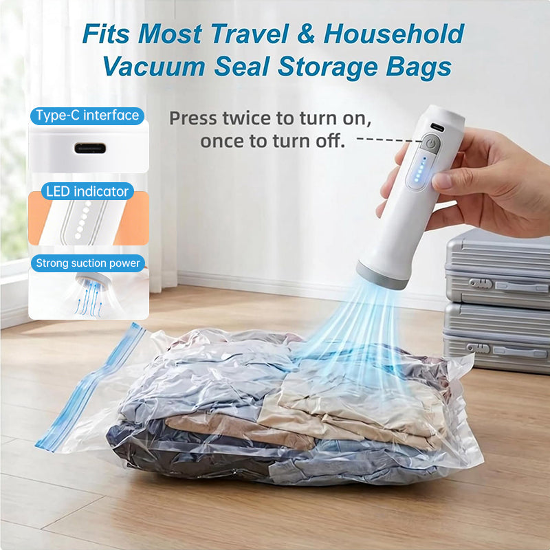 Rechargeable Electric Vacuum Pump for Storage Bags