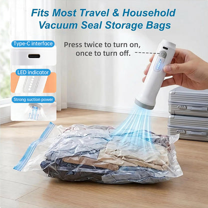 Rechargeable Electric Vacuum Pump for Storage Bags
