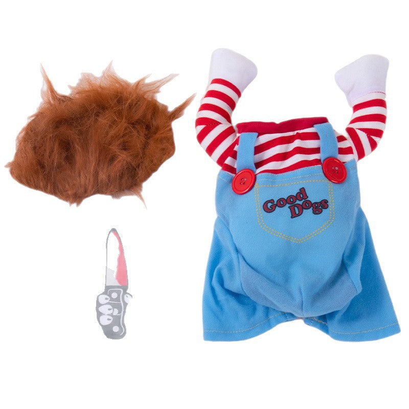 Funny Doll Pet Costume – Halloween Outfit for Cats & Dogs