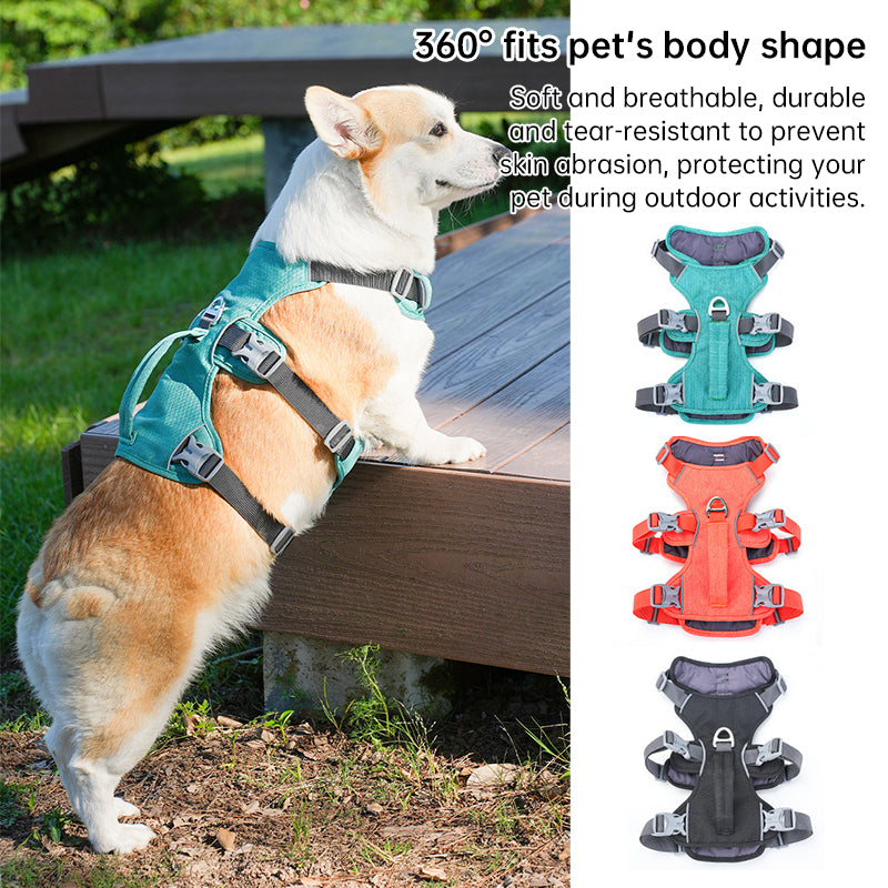 Reflective No-Escape Dog Harness with Control Handle