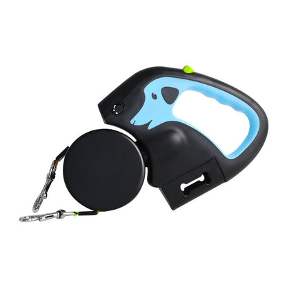 Dual Retractable Dog Leash – 360° Tangle-Free with LED Light