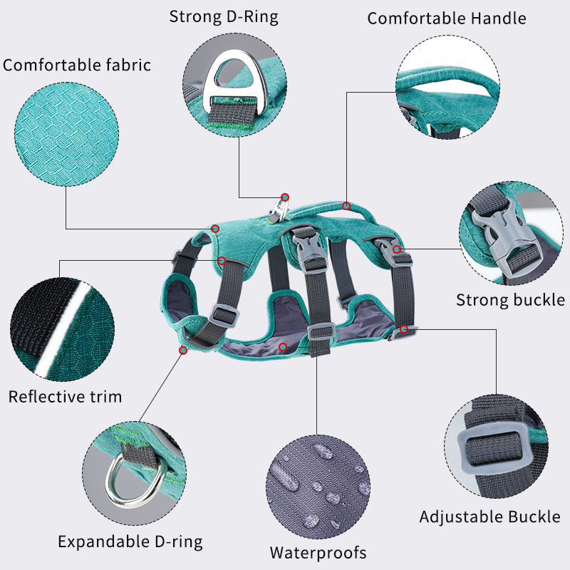 Reflective No-Escape Dog Harness with Control Handle